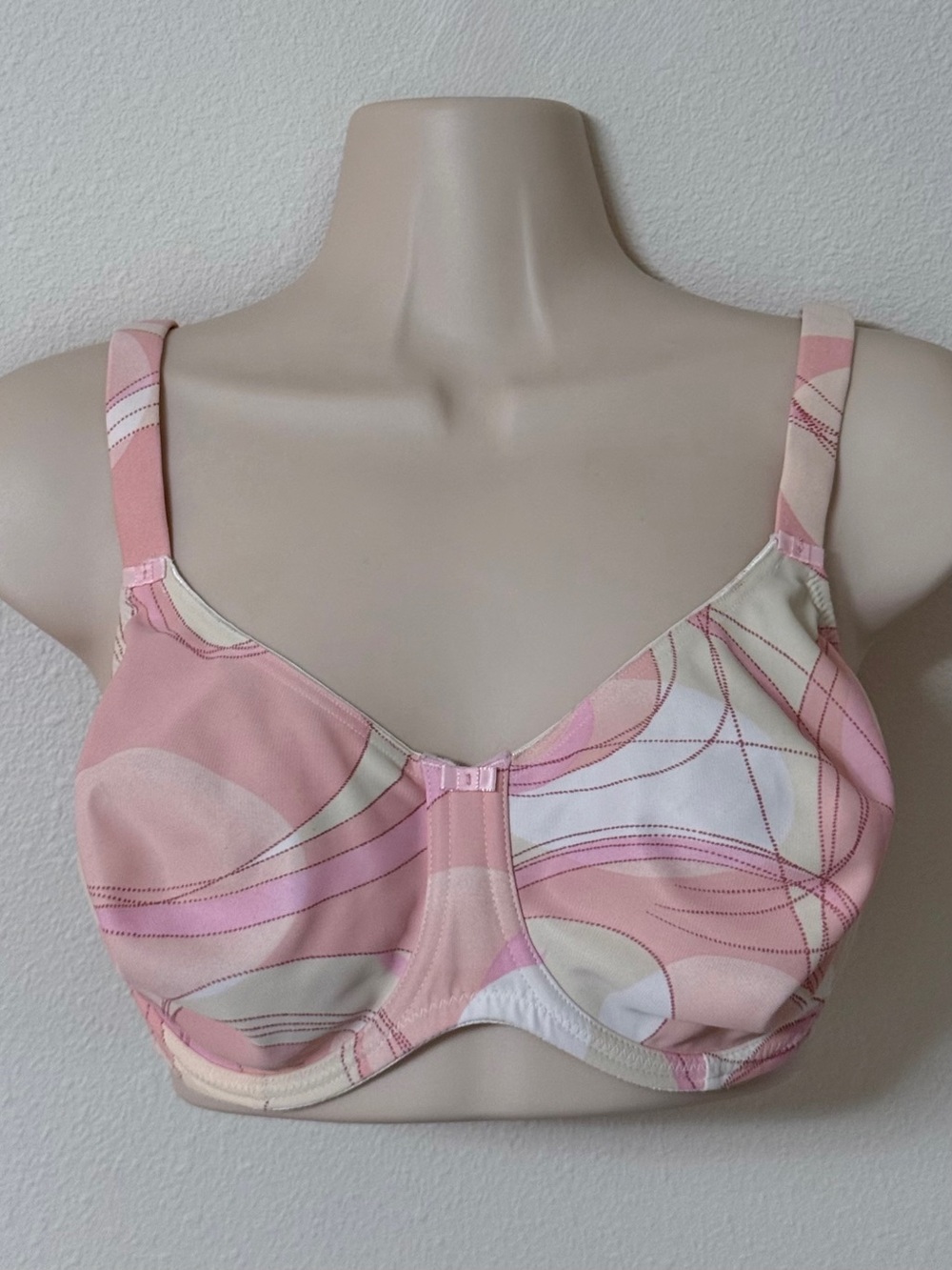 PrimaDonna Pink Geometric Print Full Cup Minimizer Underwire Bra UK 34E US 34DD